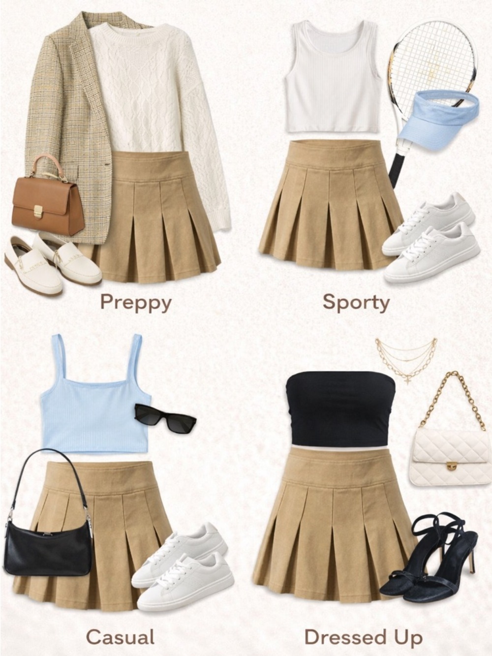 ASOS Tan Pleated Mini Skirt - Picture 3 of 5